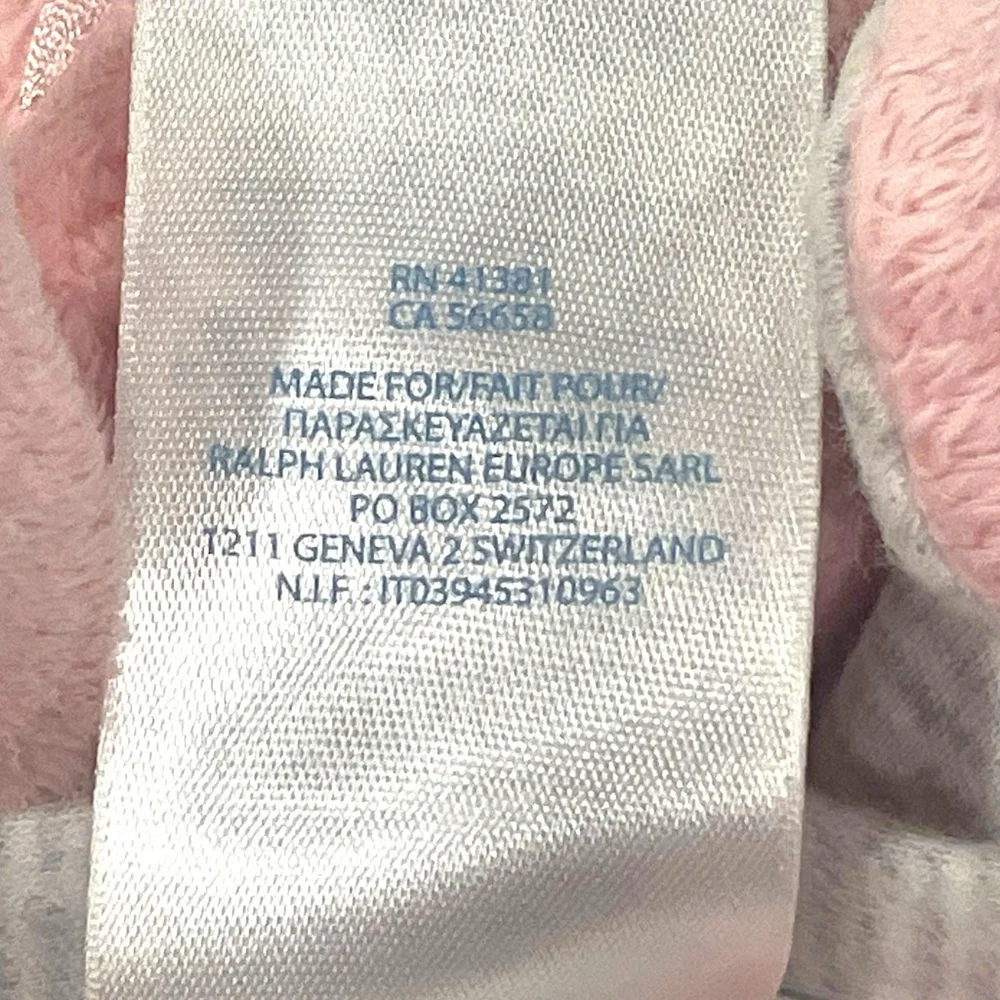 Ralph Lauren Elephant Lovey Bear ABC Blocks Security Blanket Organic Cotton Pink